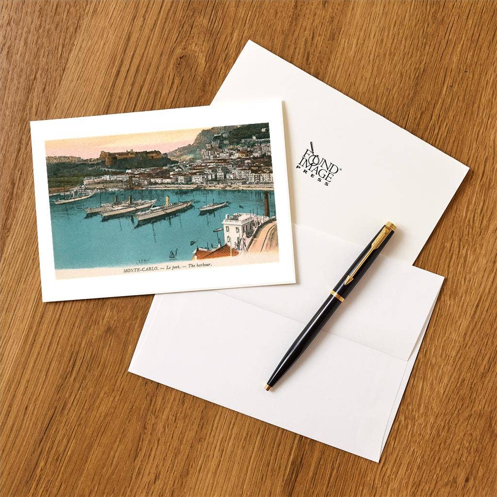 Found Image Press - Wholesale Stationery/Notecard Set - Greeting Card FF-181 Harbor at Monte Carlo, Monaco1