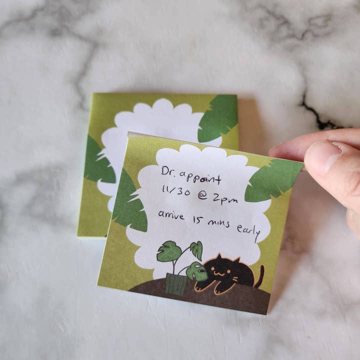 Cat & Plants Sticky Note for wholesale by OppaboCo