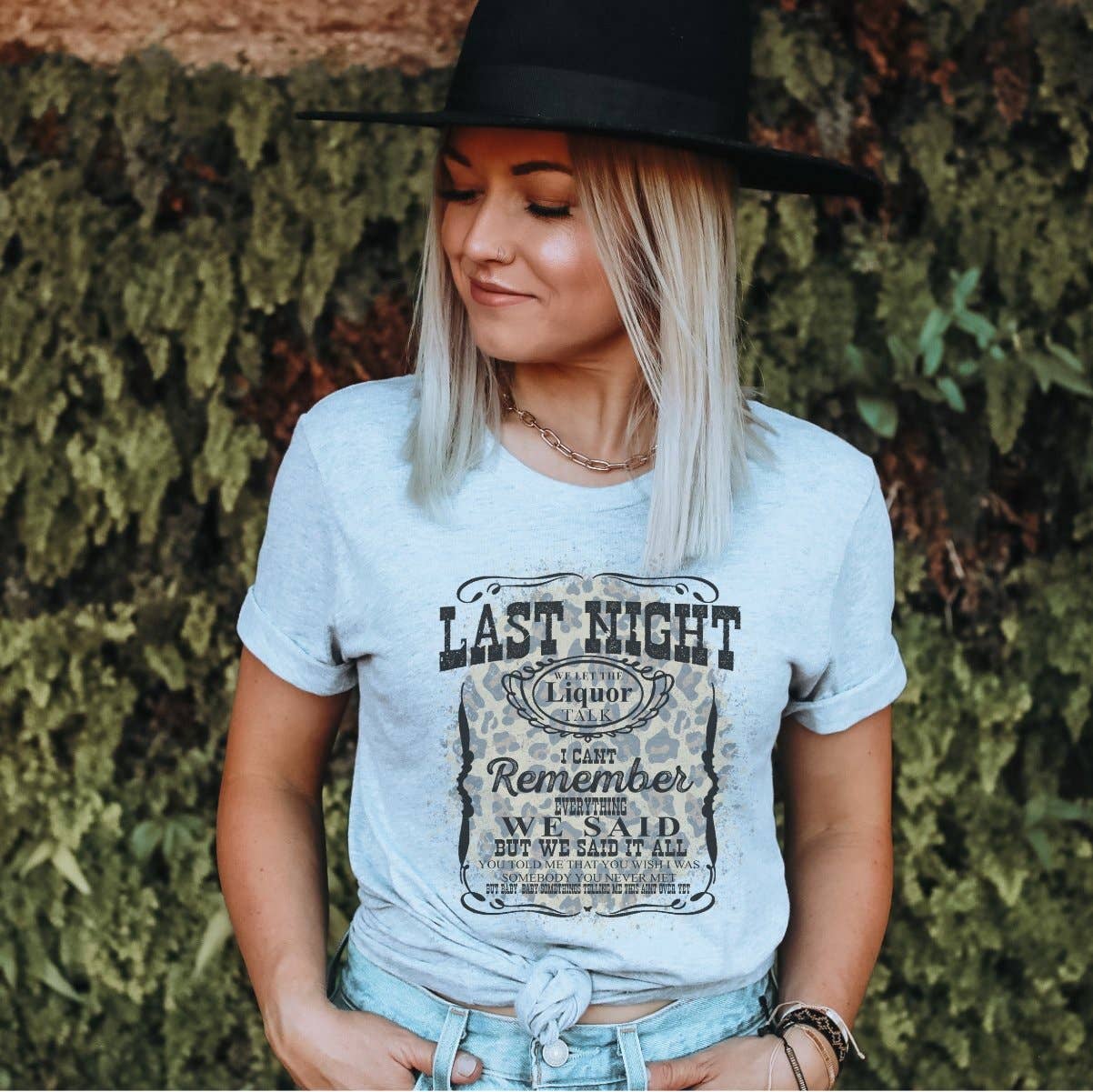 Trendznmore - Modern Graphic Apparel - Wholesale Screen Printed T-Shirt - Women's - Last Night Country Western T-Shirt2