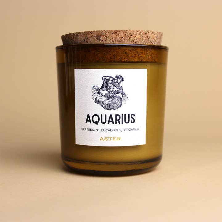 Aster Candle - Wholesale Jar/Filled Candle - Aquarius Zodiac Candle - 8.5oz1