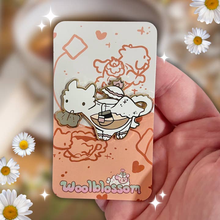 Tea-Pot Dragon ~ Enamel Pin for wholesale by Woolblossom