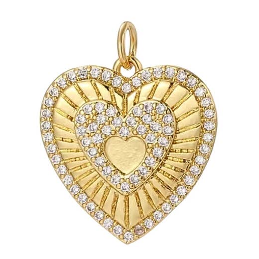 Double cœur doré | Breloques pour la vente par Coco Luna Collection