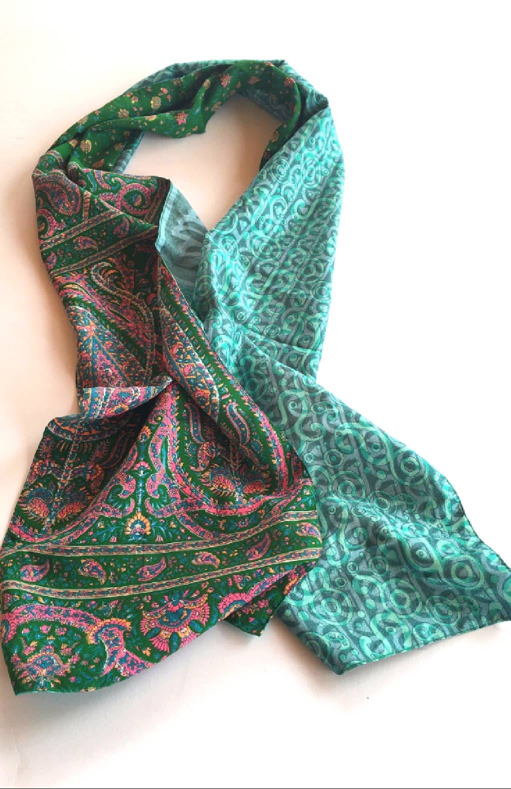 Ganesh Himal Trading - Wholesale Scarf - Women's - Vintage Sari Scarf Two-Sided1
