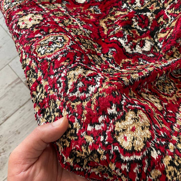 Rustic Remnents - Wholesale Bedding Blanket - Rustic Decor Red Vintage Rare Velvet Colorful Cherub