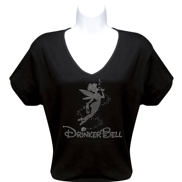 Chris’s Stuff Inc. - Wholesale T-Shirt (Graphic) - Women's - Drinker Bell Rhinestone T-Shirt