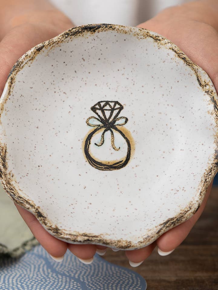 Ruffled Ring Dish for wholesale by Etta B Pottery