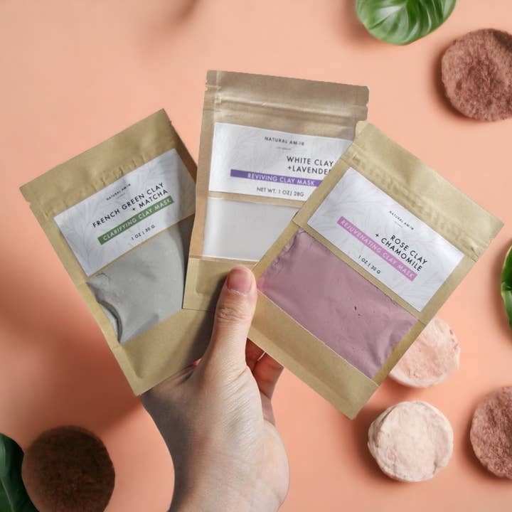 Natural Amor LLC - Wholesale Skincare Face Mask - Mini 1oz Clay Mask in bag