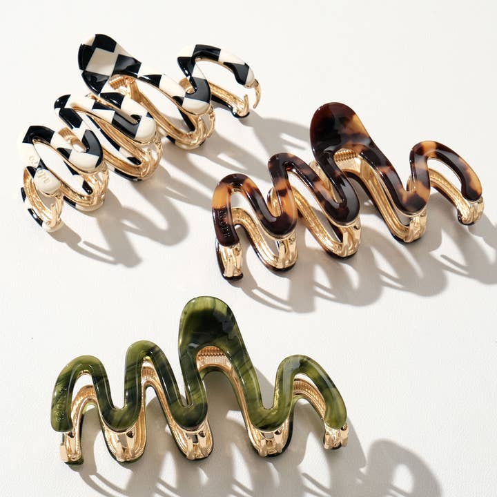 Assorted Willow Vintage | Large Squiggle Metal Claw Clip for wholesale on Faire0