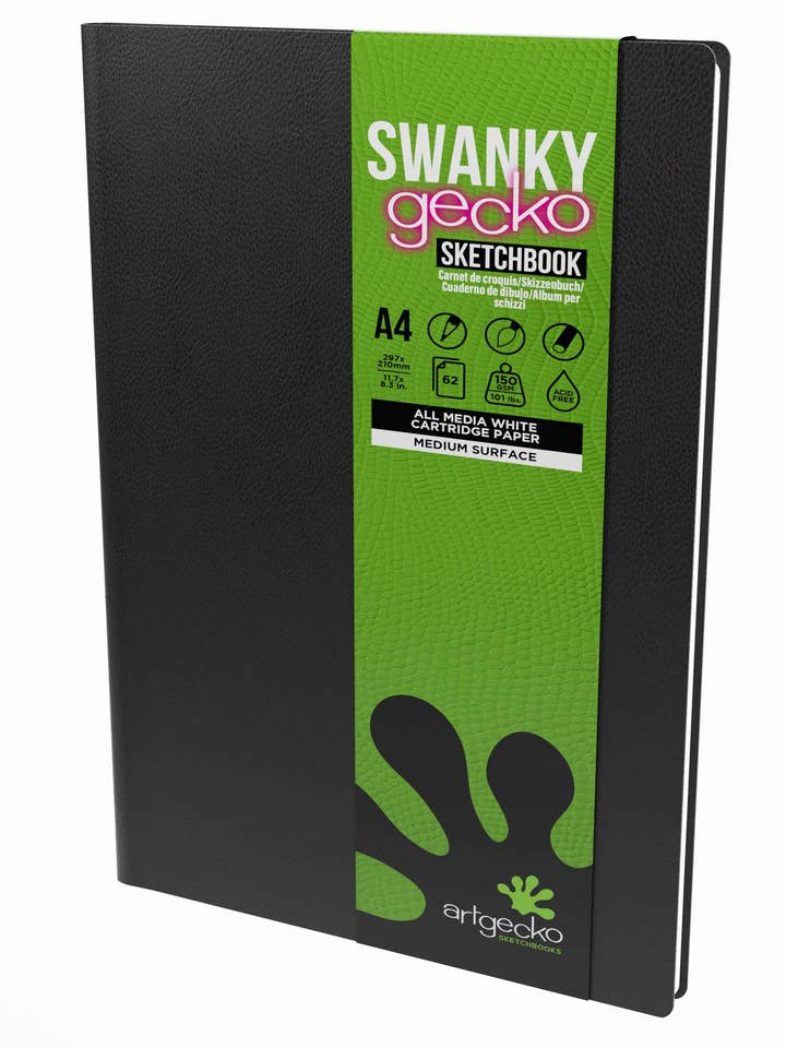 Swanky All Media Sketch Diario A4 verticale per la vendita all'ingrosso da parte di Artgecko Sketch