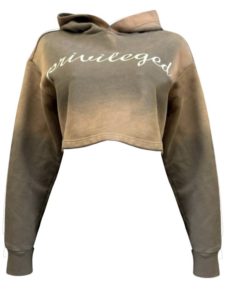 NT1198A Cropped hoodie in ombre gradient wash for wholesale by NEWGENS