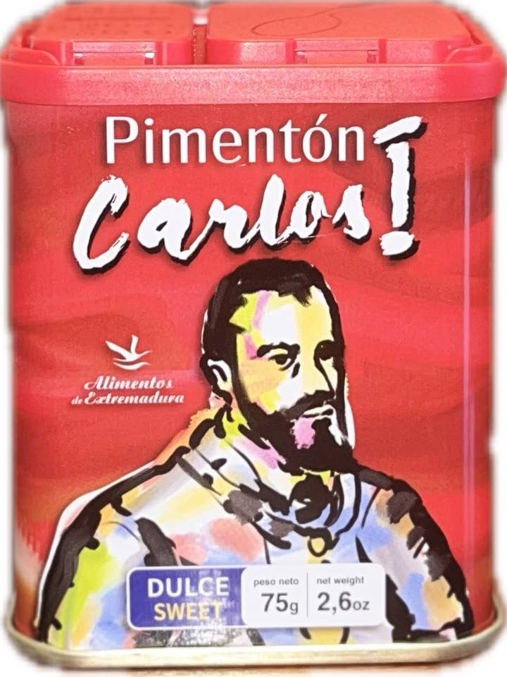 Carlos I Smoked Sweet Paprika Tin 75g for wholesale by ORENCIO HOYO, S.L.