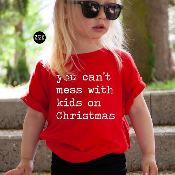 Kan inte röra med barn på julen ensam skjorta flicka pojke för wholesale av Zoe Creative Co
