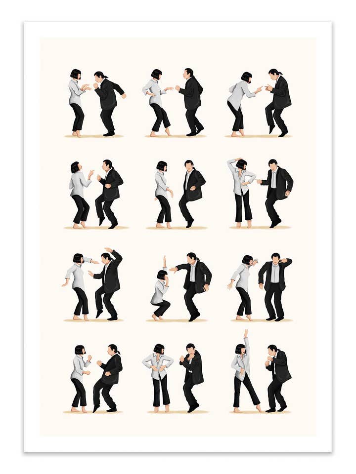 Art-Poster - Pulp Fiction Dancing - Nour Tohme for wholesale by Wall Editions
