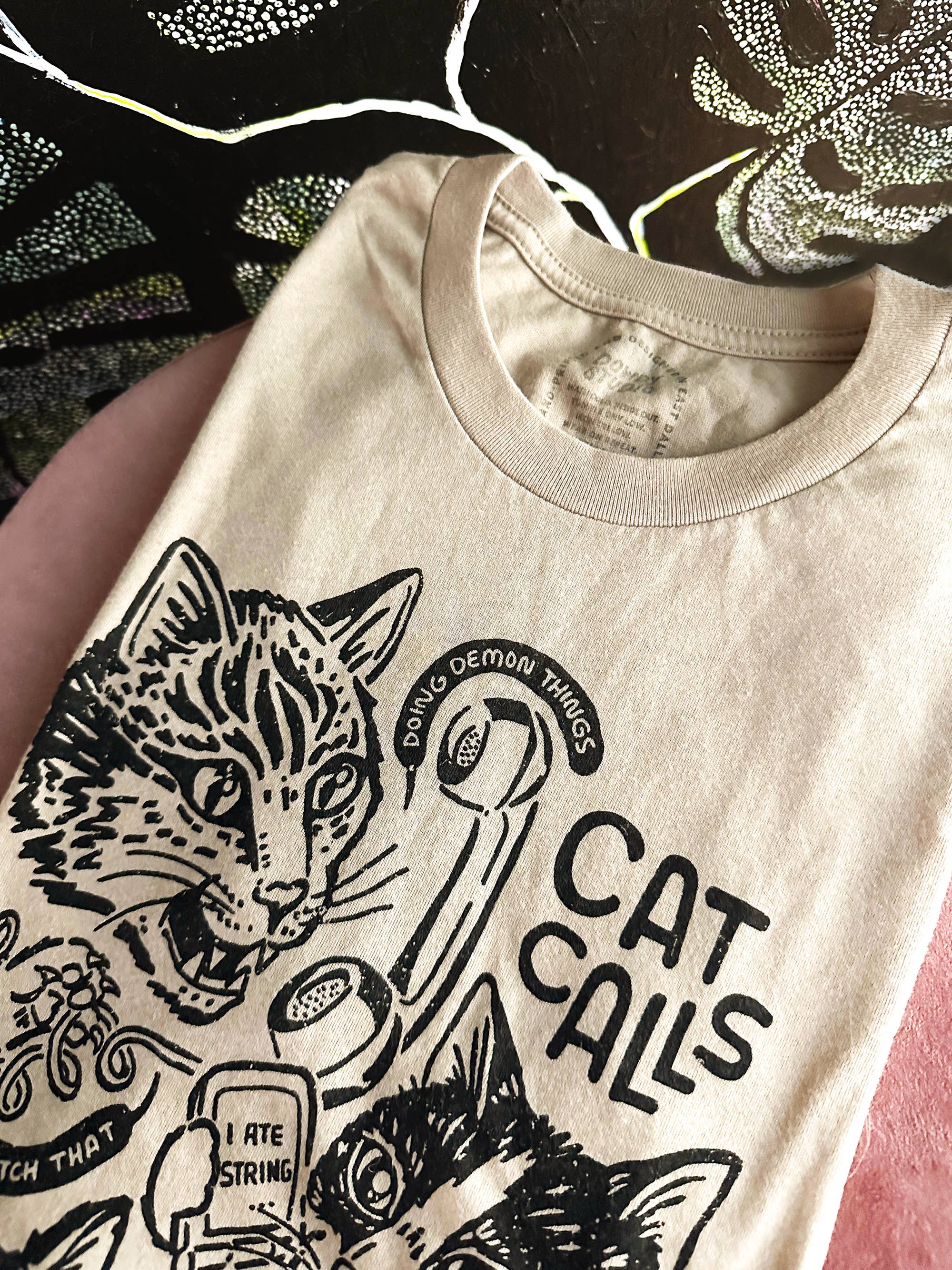 Dowdy Studio - Wholesale Screen Printed T-Shirt - Unisex - Cat Calls - Unisex tee  2