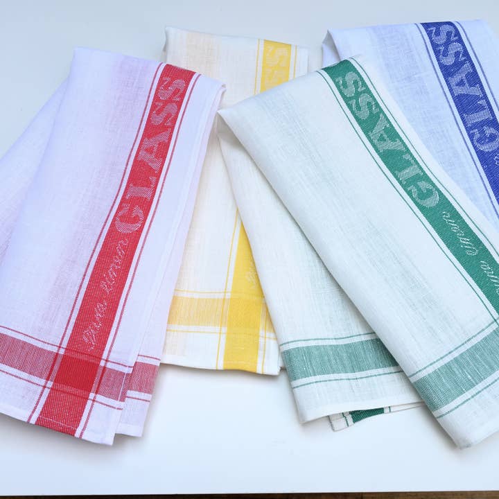 Leinen Glas Geschirrtuch mit Rand für den Großhandel von Ulster Linen