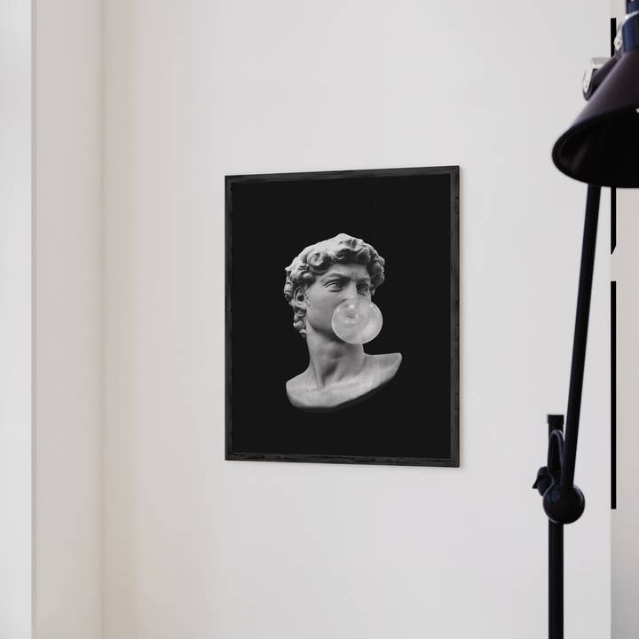 Haus and Hues - Wholesale Art Print - Black David Bubblegum Wall Art Print