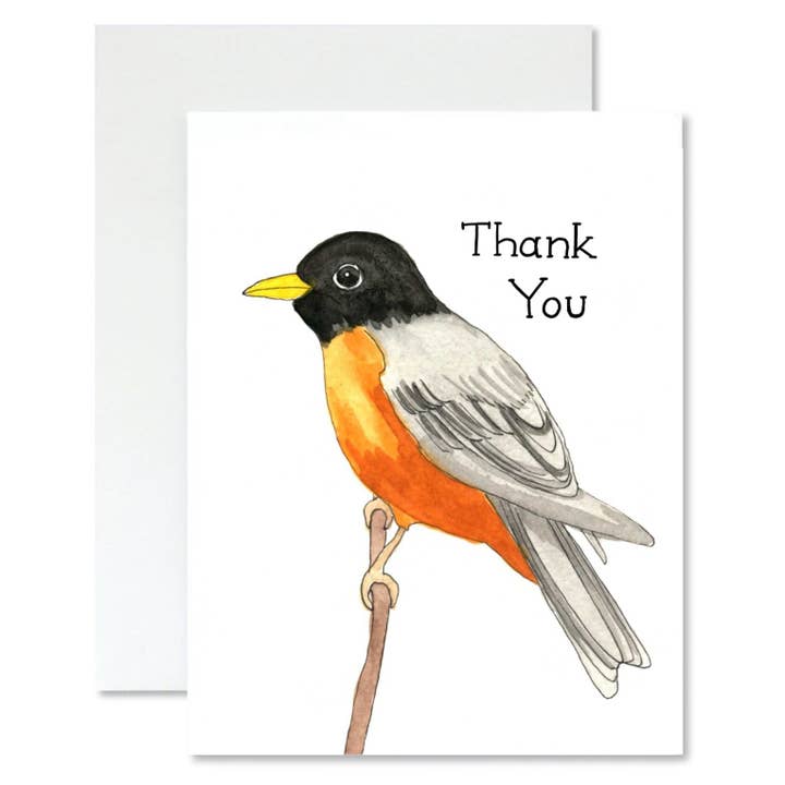 Thank You Robin Card for wholesale by Mabel Paper Co.
