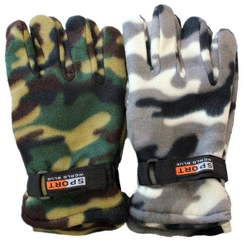 Deluxe Import Trading - Wholesale Gloves - Men's - Mens Camouflage Fleece Gloves