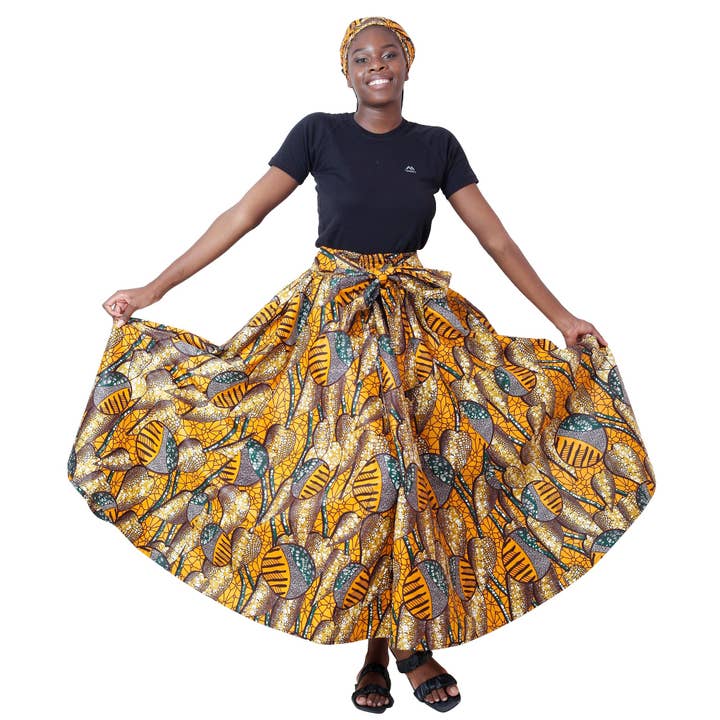 African Stars - Wholesale Skirt - Women's - Women's African Printed Long Maxi Skirt -- FI-3230