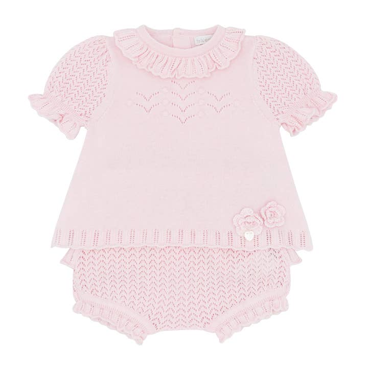 Ensemble de culotte en maille rose pour filles MARBELLA pour la vente par Blues Baby