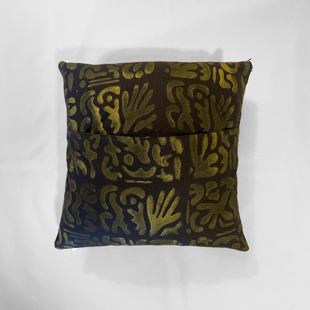 Ginger & Lime Print Shop - Wholesale Throw/Decorative Pillow - Charcoal & Gold Coralish Envelope Pillow Cover with Insert3