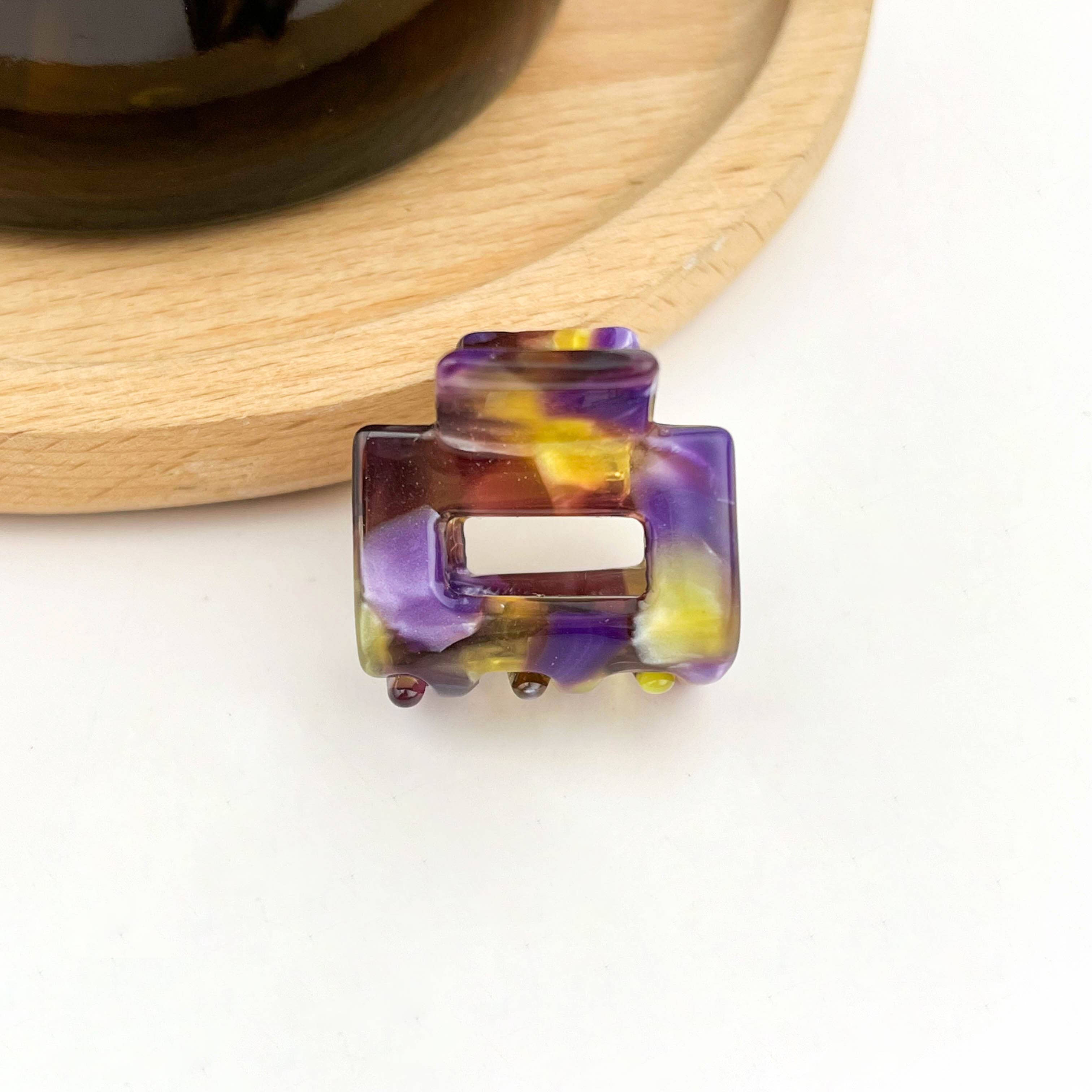 TheDivaSoap - Wholesale Hair Clip - Women's - 0.98'' Acetate Colorful Mini Square Hair Claw Clip2