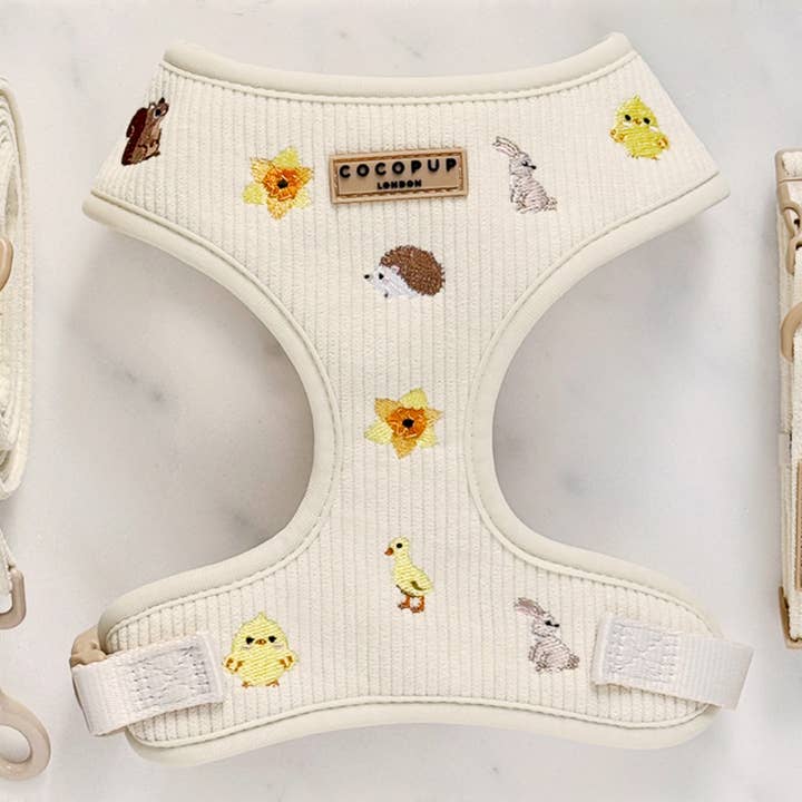 Cocopup London - Wholesale Pet Harness - Dog - Embroidered Woodland Walkies Adjustable Neck Harness