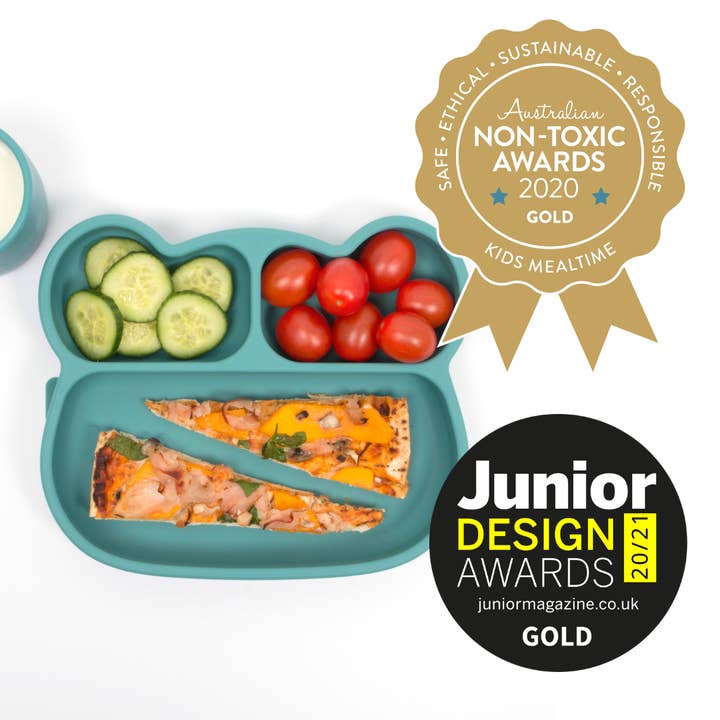 We Might Be Tiny - Wholesale Dinner plate – Kids & Baby - Bear Stickie® Plate - Blue Dusk