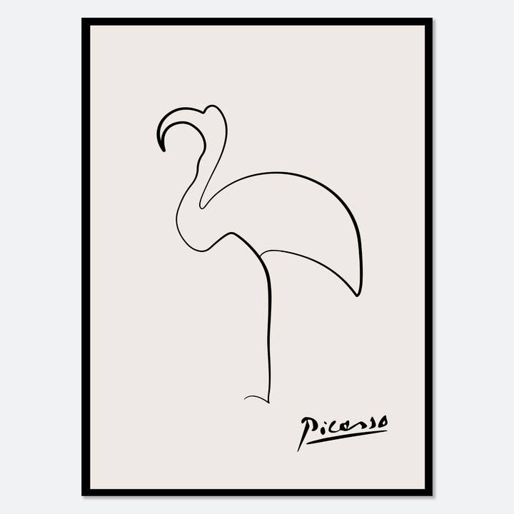 Sugar & Canvas – Impressão artística por atacado – Pablo Picasso Flamingo Linha Desenho Arte Print P35