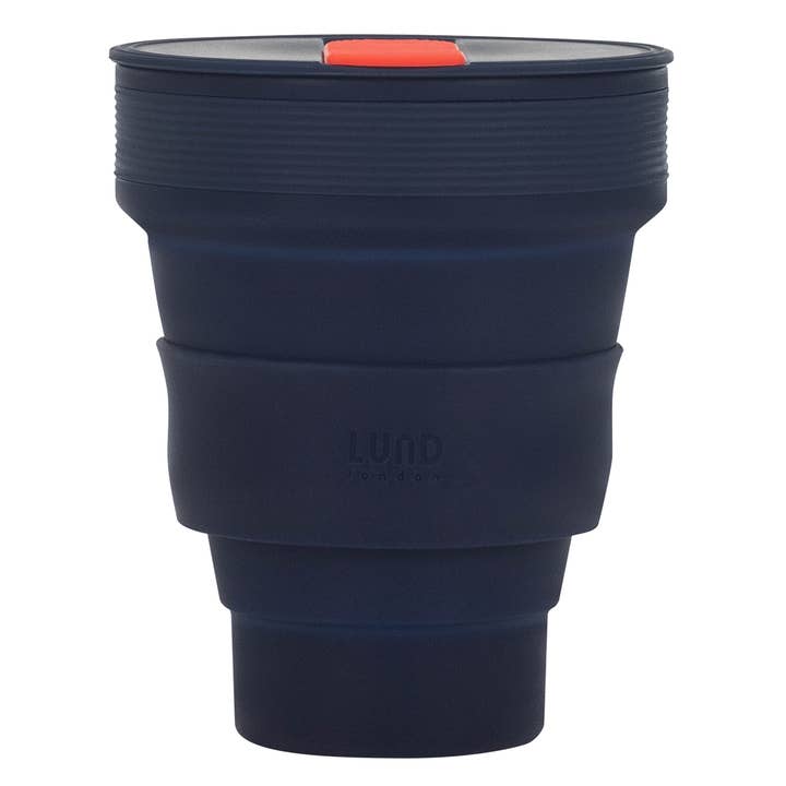 Lund Design House – Großhandel Thermotasse/-becher – Zusammenklappbarer Reise-Kaffeebecher 12oz / 350ml - Indigo