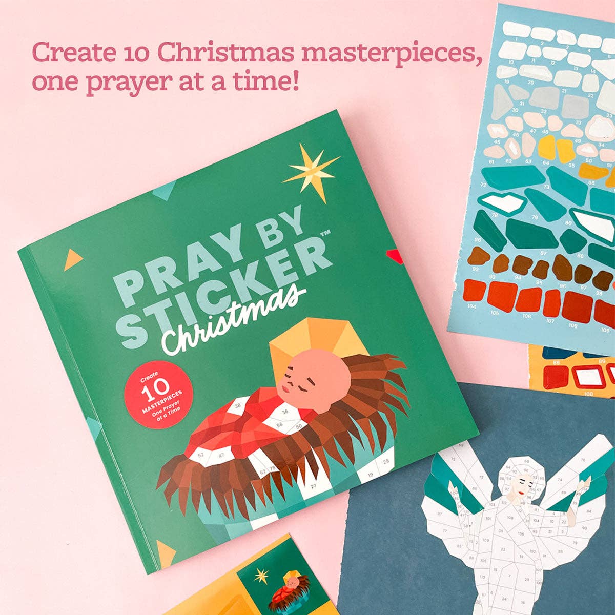 Catholic Family Crate® - Venta al por mayor Pegatinas - Niños y bebés - Pray By Sticker™: Libro de pegatinas de Navidad7