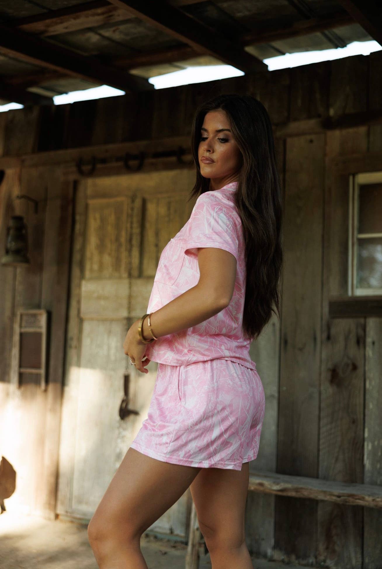 The Front Porch Label - Vente Haut et bas de pyjama – femme - Ensemble de Pyjama Camouflage Rose6