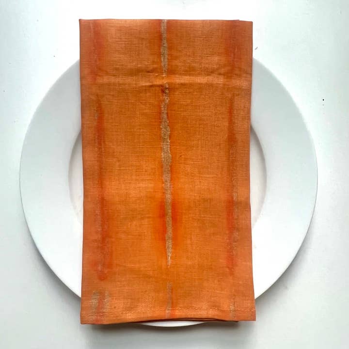 Tulusa - Wholesale Dinner & Cloth Napkin - *HIGH BROW HIPPIE - SET OF 4 LINEN SHIBORI NAPKINS3