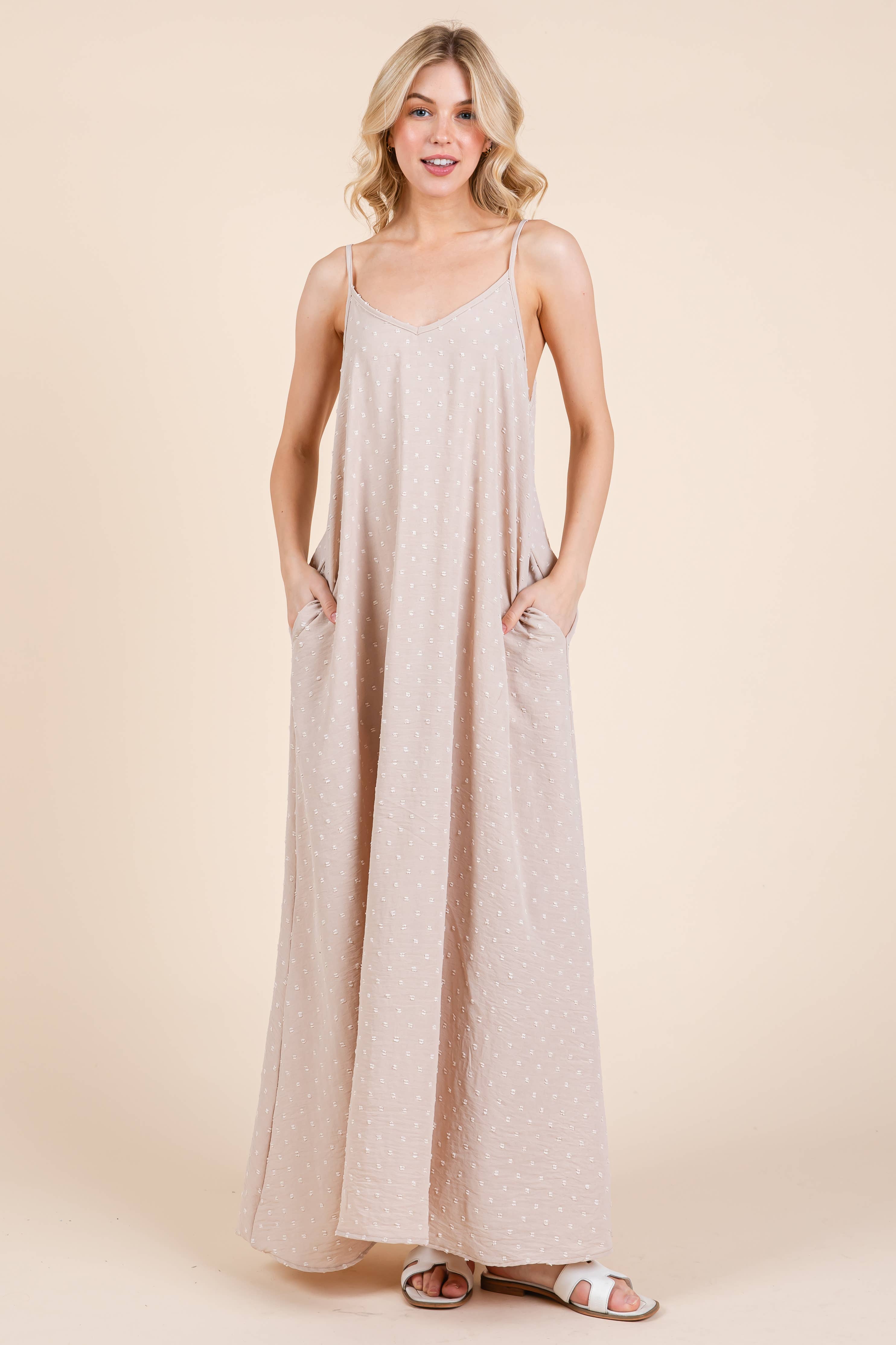 BOMBOM - Vente Robe – femme - ROBE MAXI À POIS SUISSE DA16305