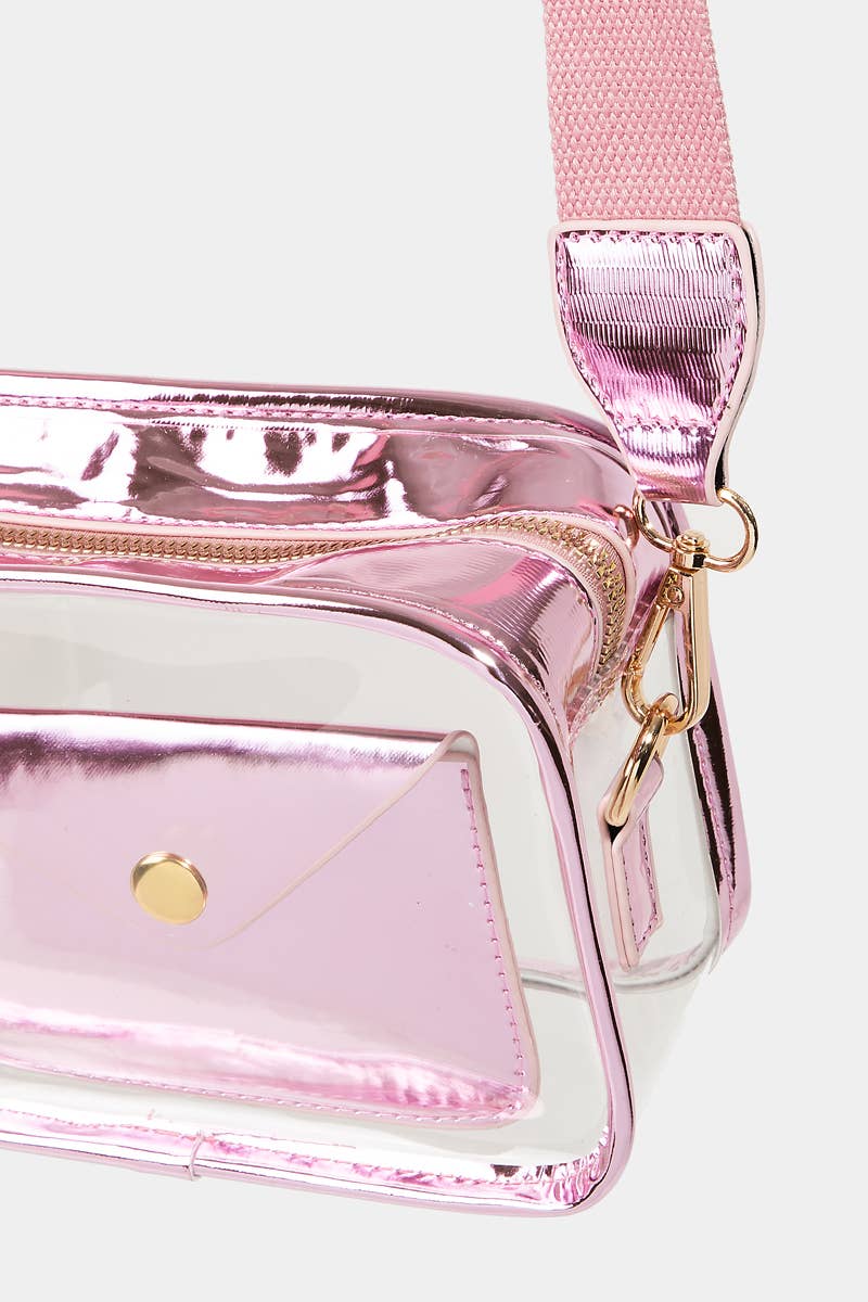 Collections by Fame Accessories – Großhandel Umhängetasche - Damen – Transparente rechteckige Umhängetasche2