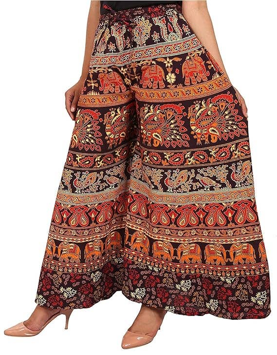 Bhawana Handicrafts – Großhandel Hose – Damen – 5-teiliges Set mehrfarbiger handgefertigter Palazzo-Hosen aus Baumwolle0
