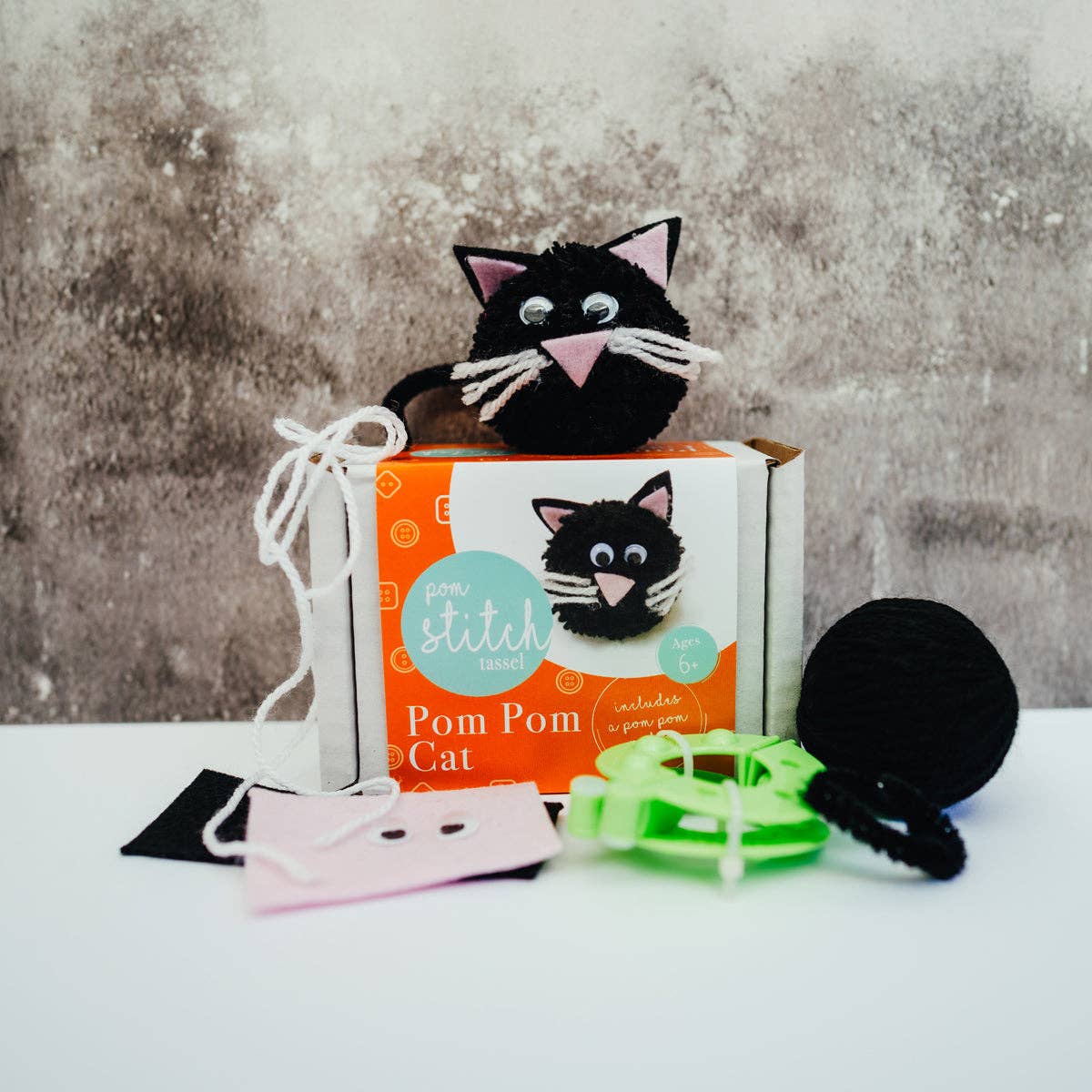 Pom Stitch Tassel - Vente Kit de bricolage – enfant - Pom Pom Cat | Chat | Animal de compagnie | Kit de bricolage0