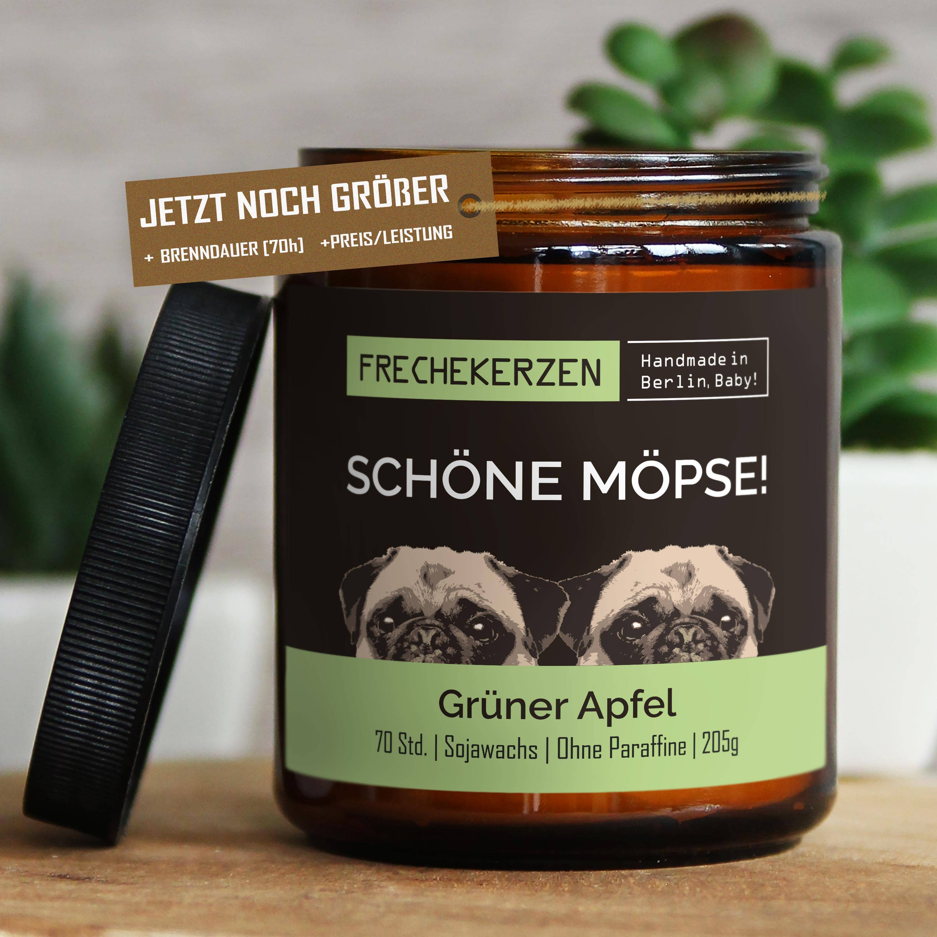 mysoy‎® Duftkerzen-Manufaktur – Großhandel Kerze im Glas / gefüllte Kerze – Duftkerze mit Spruch | schöne möpse!| Geschenk Soja3