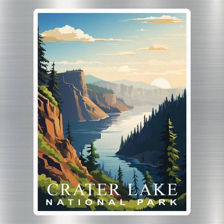 Vintage Crater Lake National Park Sticker for wholesale by GraffMerch.com