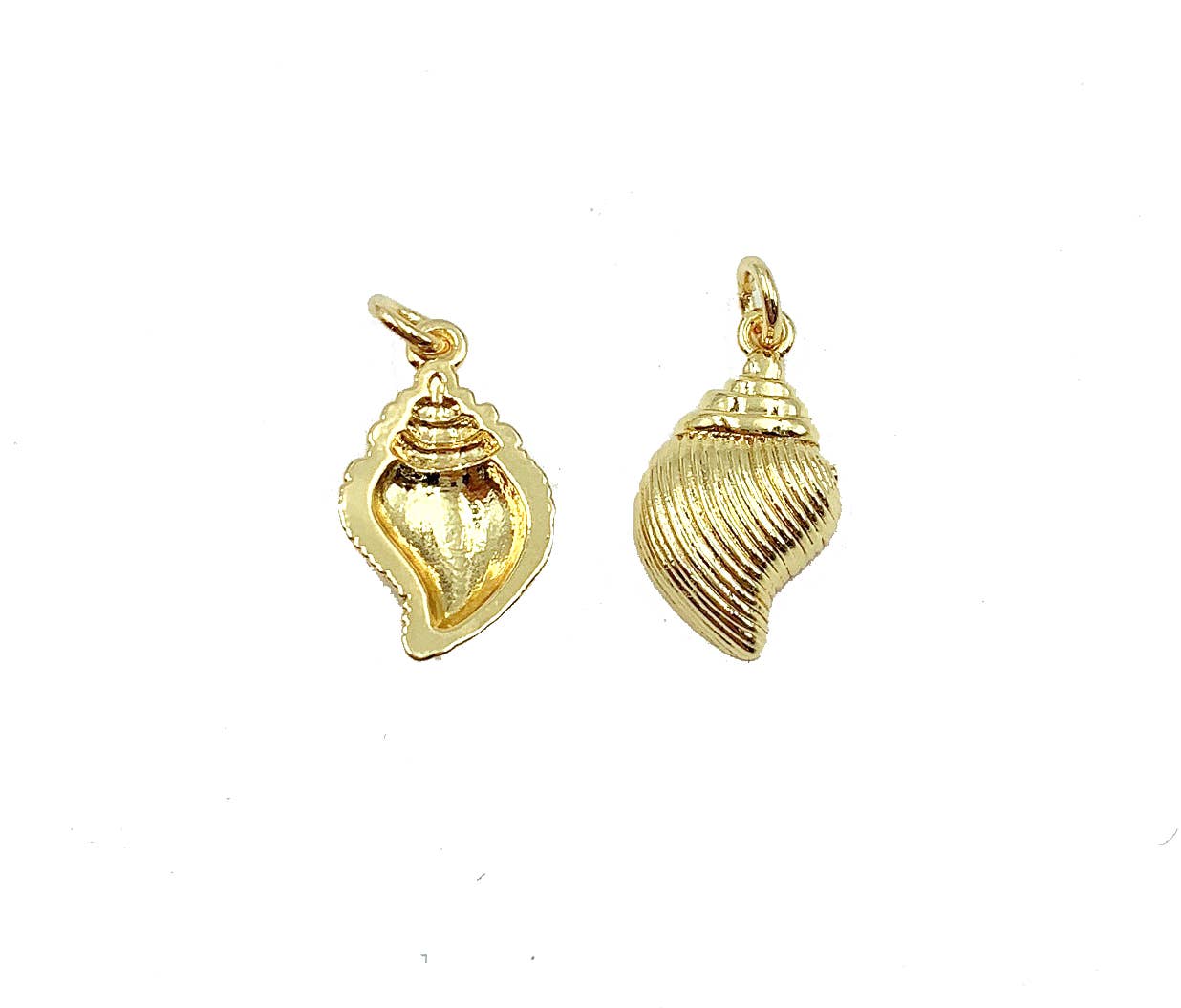 Beads Creation - Wholesale Individual Charm/Pendant - Gold Filled Hermit Crab Shell Charm Pendant, CP9442