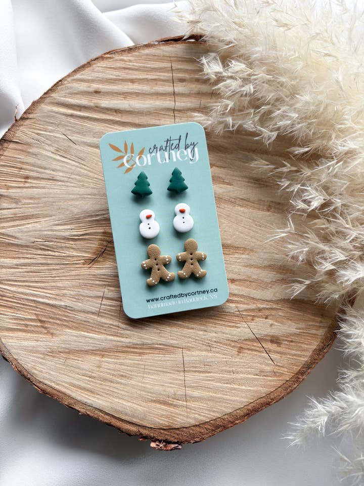 Trio de haras en pain d'épice, bonhomme de neige et arbre pour la vente par Crafted by Cortney