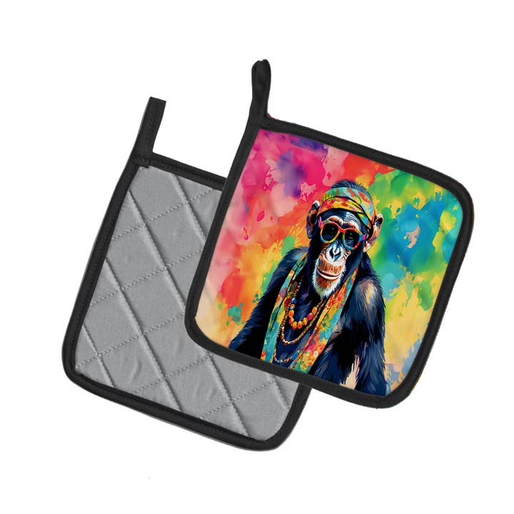 Caroline's Treasures - Vente Gants de cuisine/maniques - Porte-casseroles en forme de chimpanzé en forme d'animal hippie DAC3970
