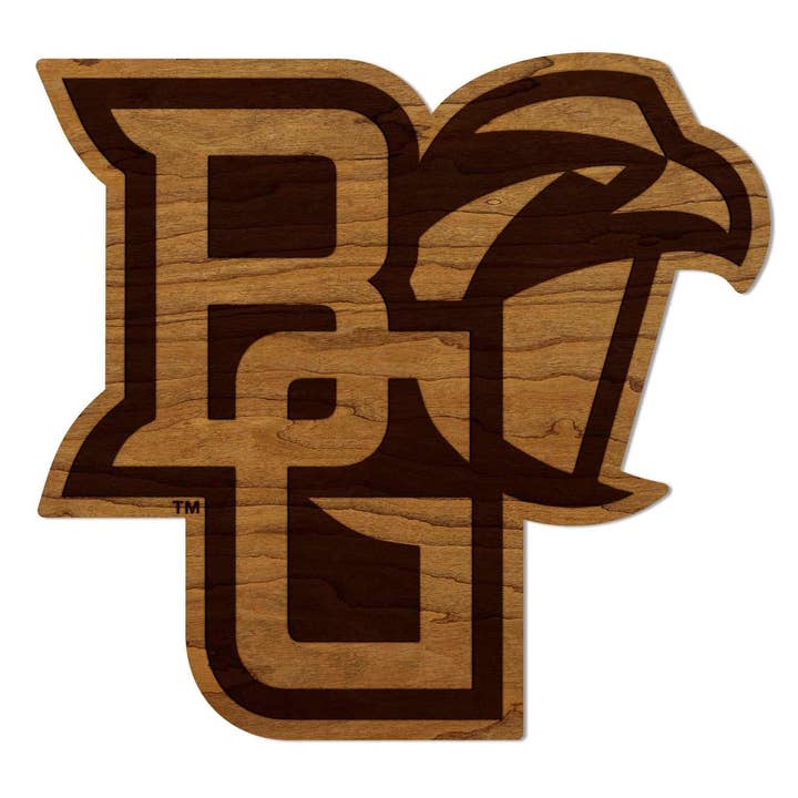 Bowling Green State University BG with Falcon Wall Hanging - Crafted from Cherry or Maple Wood - BGSU Falcons for wholesale by LazerEdge