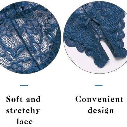 HIDDENBRAND - Wholesale Lingerie Bodysuit - Women's - Sexy Lace Babydoll Lingerie Bodysuit Nightwear10