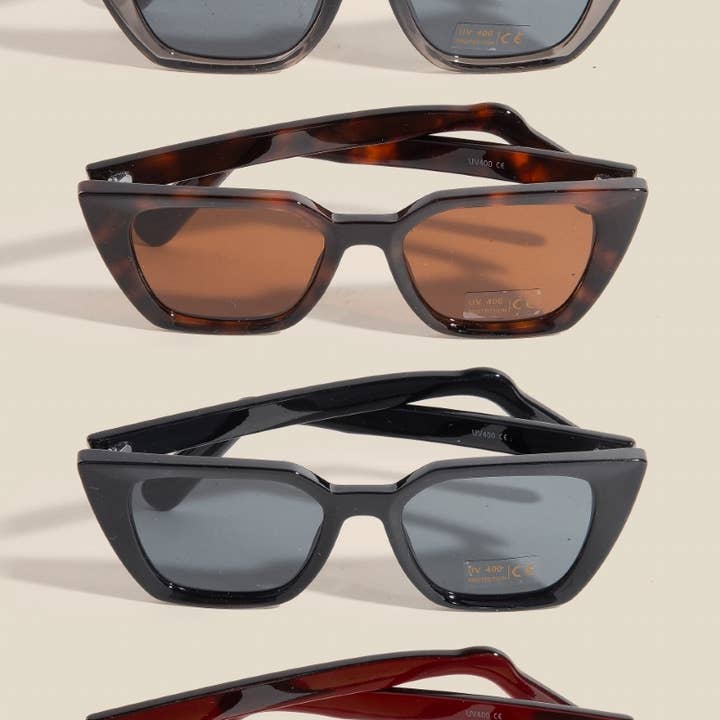 Plastic Round Square Frame Sunglasses Set for wholesale by Anarchy Street