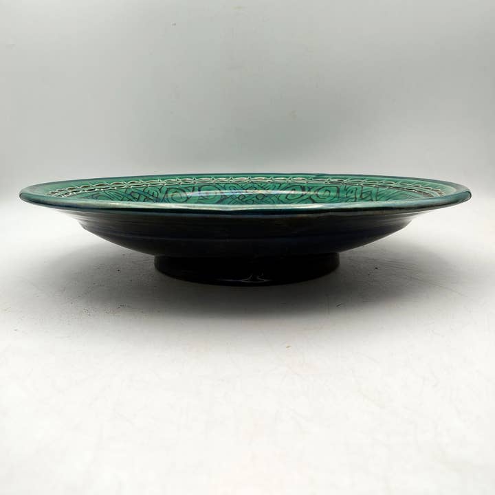 Etnico Arredo - Vente Assiette - Assiette murale en terre cuite émaillée ethnique marocaine Diam. 30 cm2