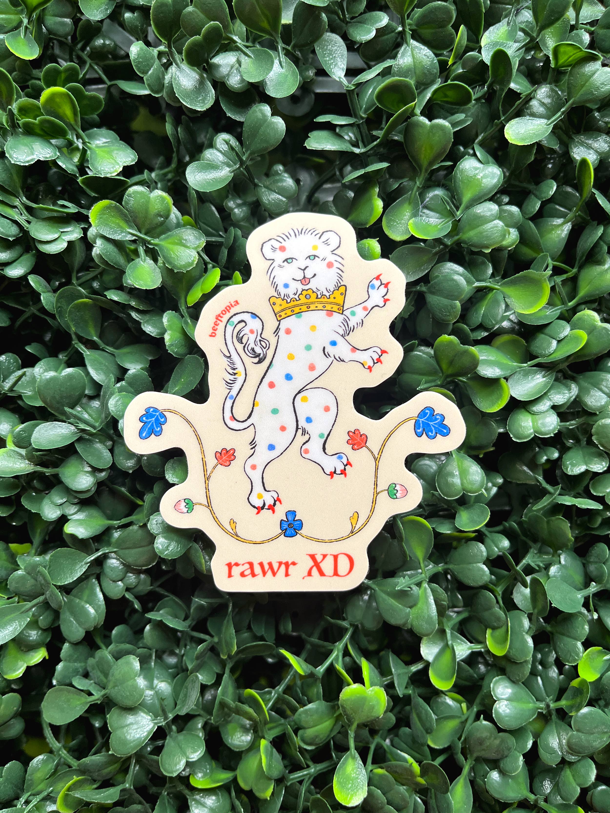 Beeftopia - Wholesale Sticker - Rawr XD Medieval Lion Waterproof Vinyl Sticker