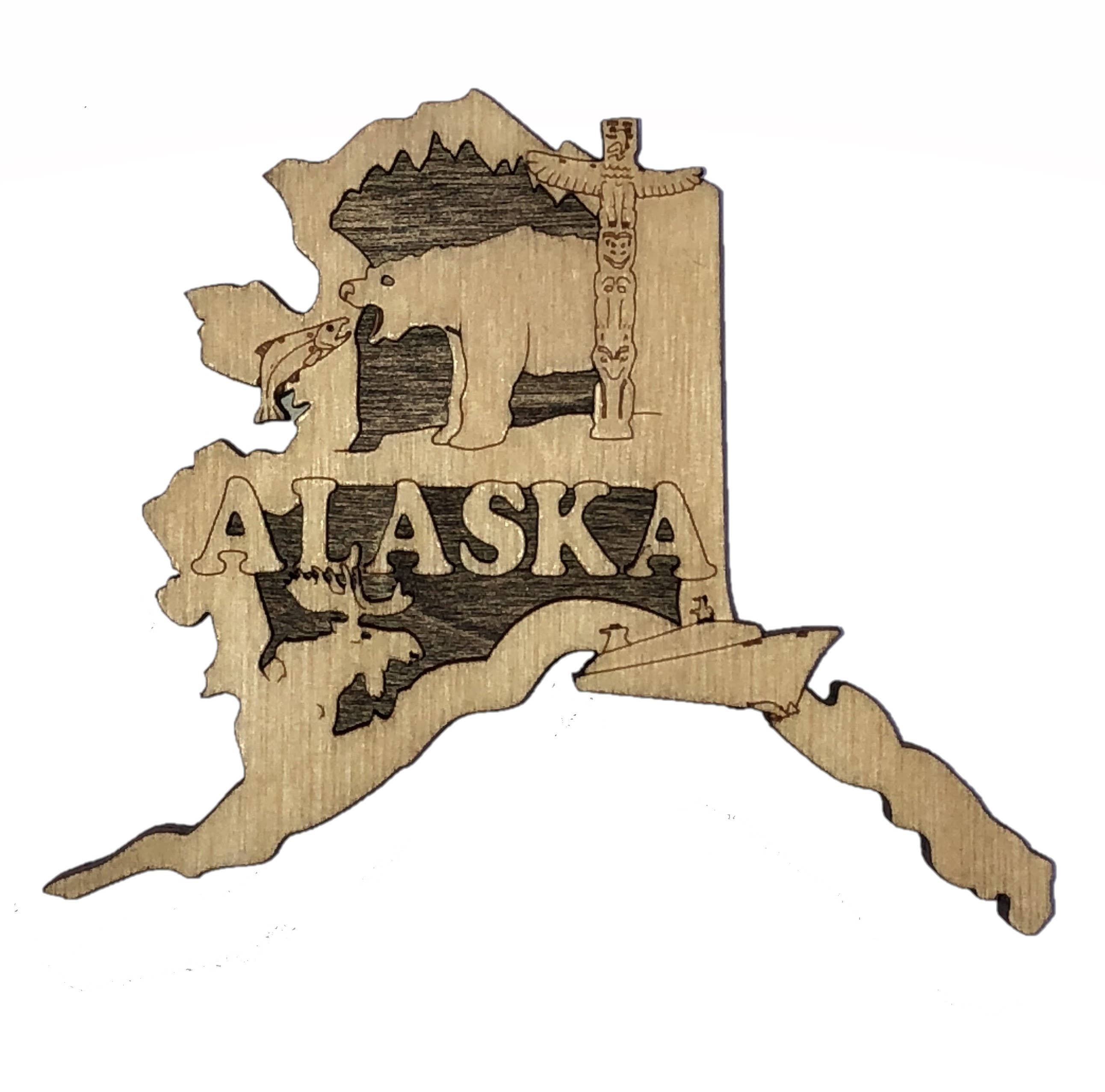 Woodcutts Inc. - Wholesale Magnet - Alaska State Magnet0