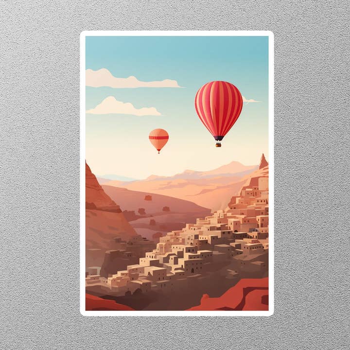 Vintage Hot Air Balloons Travel Sticker for wholesale by GraffMerch.com