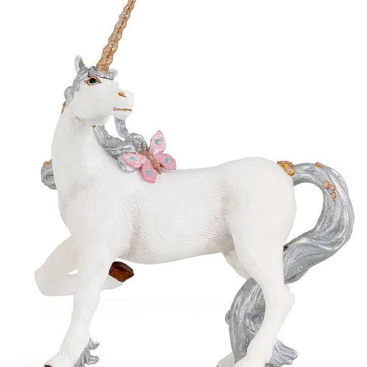 Silver Unicorn Figurine Toy for Kids for wholesale by Papo